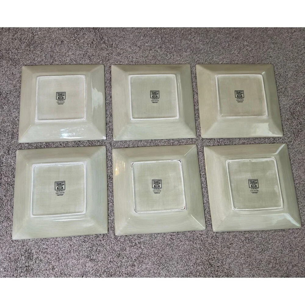Tabletops Gallery Aurora Square Dinner Plates 10.25